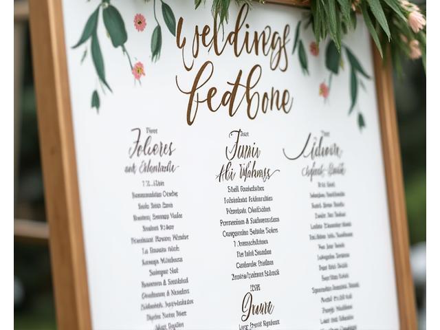 Hand-illustrated wedding seating chart