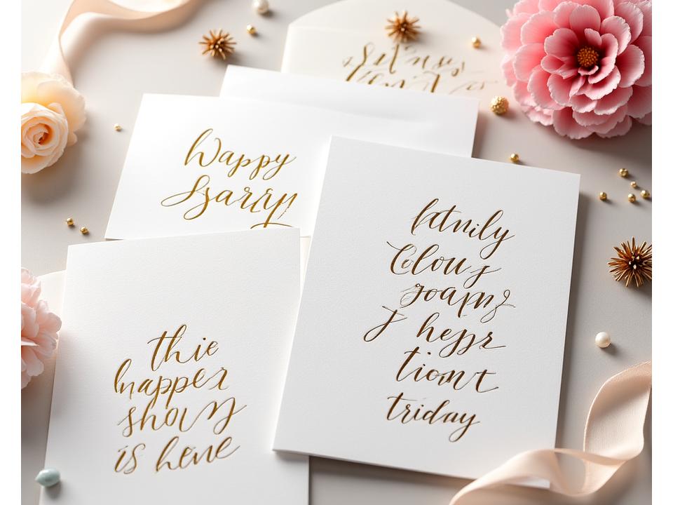 Premium greeting cards with elegant calligraphy design